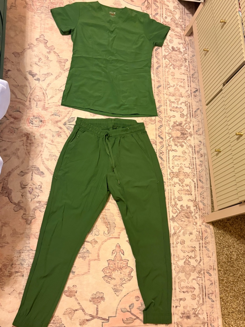 Lime green large scrub set